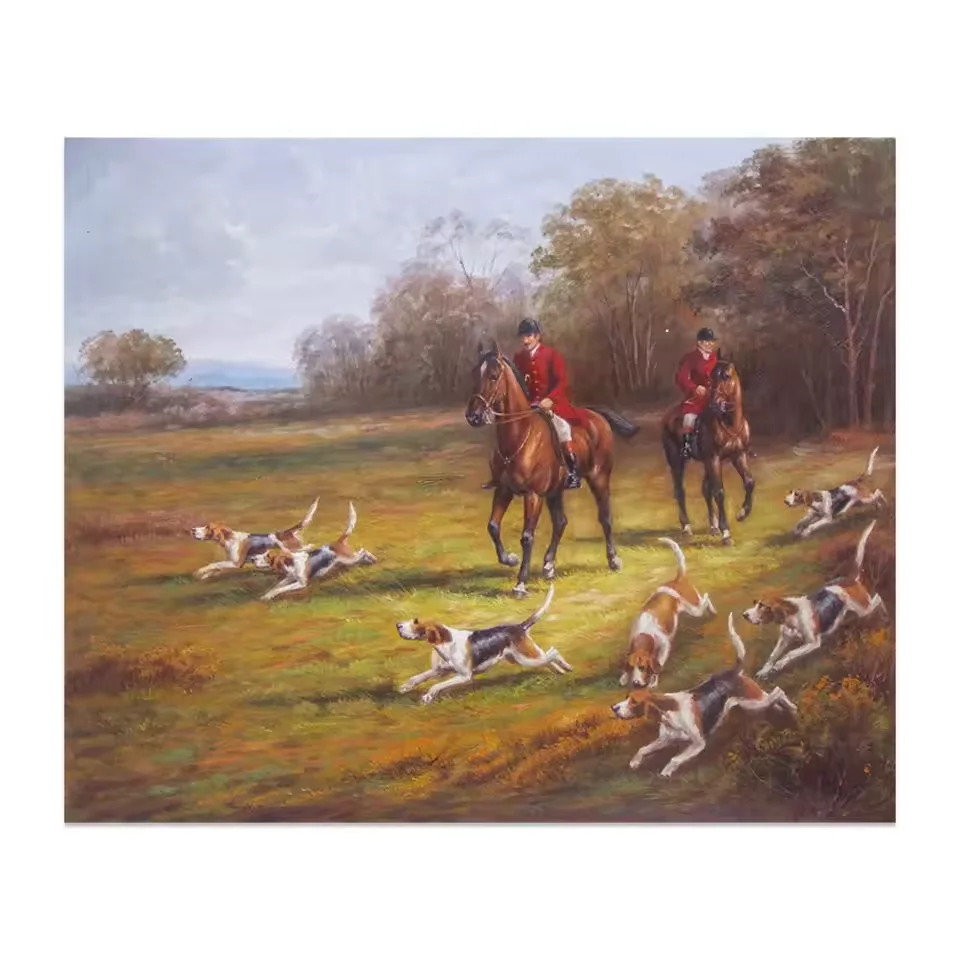 Wall Art England Ancient Royal And Noble Movement Fox Hunting Oil Paintings On Canvas