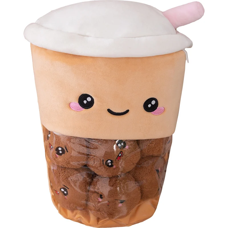 IN STOCK soft kawaii cute plushie peluche food boba doll cushion milk tea wolfberry cat ball plush toy
