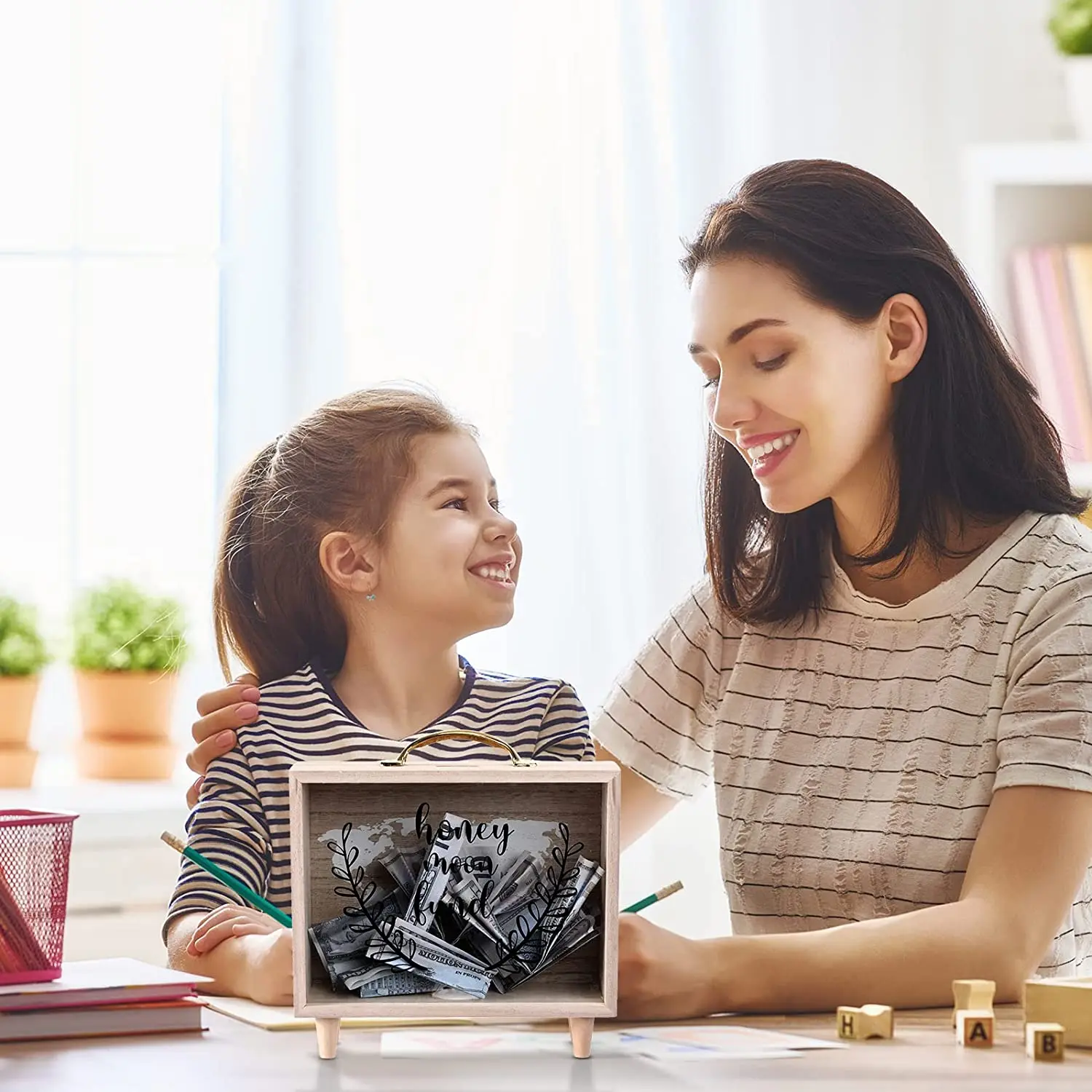 Свадебный медовый месяц денежный ящик копилка для монет прозрачная деревянная взрослых путешествий отпуска подарки детей