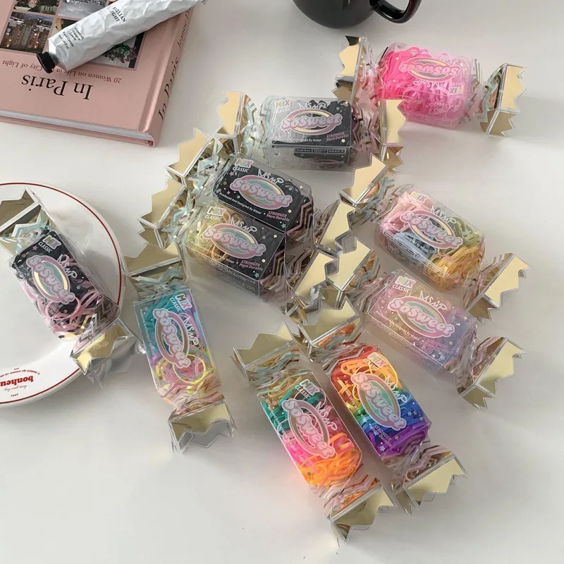 CLARMER New Fashion Summer Women Girls Kids Hair Accessories High Elastic Disposable silicone rubber band hair tie