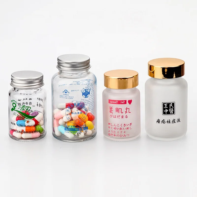 
30ml 60ml 100ml 120ml Glass Amber Health Care Bottle Capsule Bottle With Plastic Screw Cap 