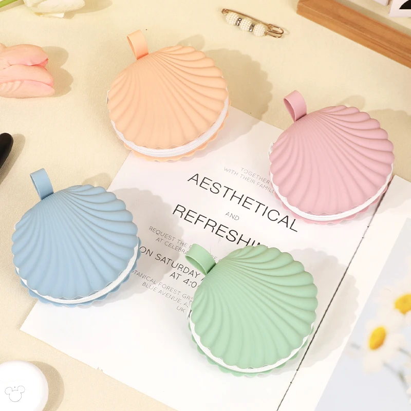 Custom Silicone Bag Shell Shape Coin Purse Wallet Women Change Purse With Zipper Cute Small Coin Pouch Mini Makeup Bag