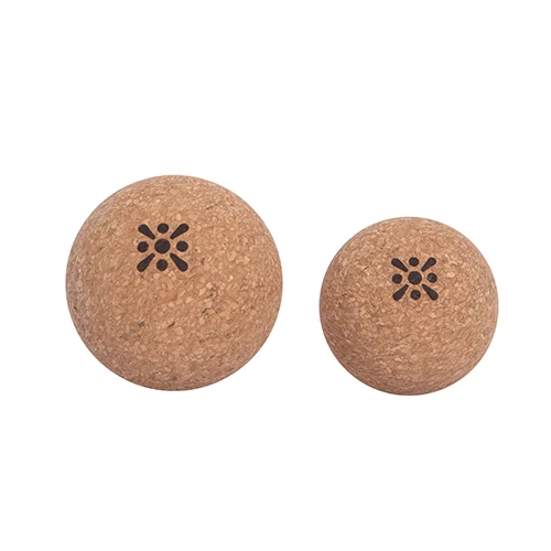 Wholesale Custom High Density 66/80mm Pilates Yoga Cork Ball Relieve Muscle Soreness Natural Wooded Cork Massage Ball with Logo