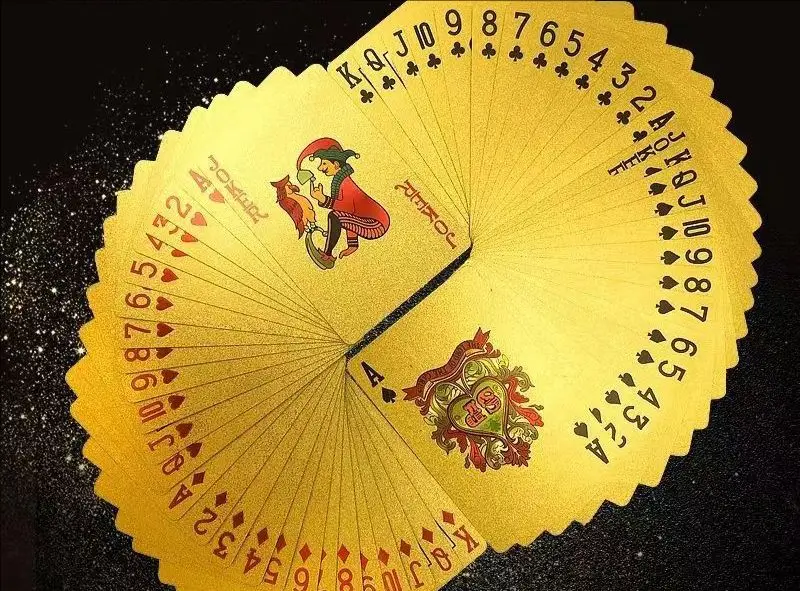 Gold foil plastic playing cards PET special poker plus mahogany box Spot wooden commemorative gift box packaging PVC