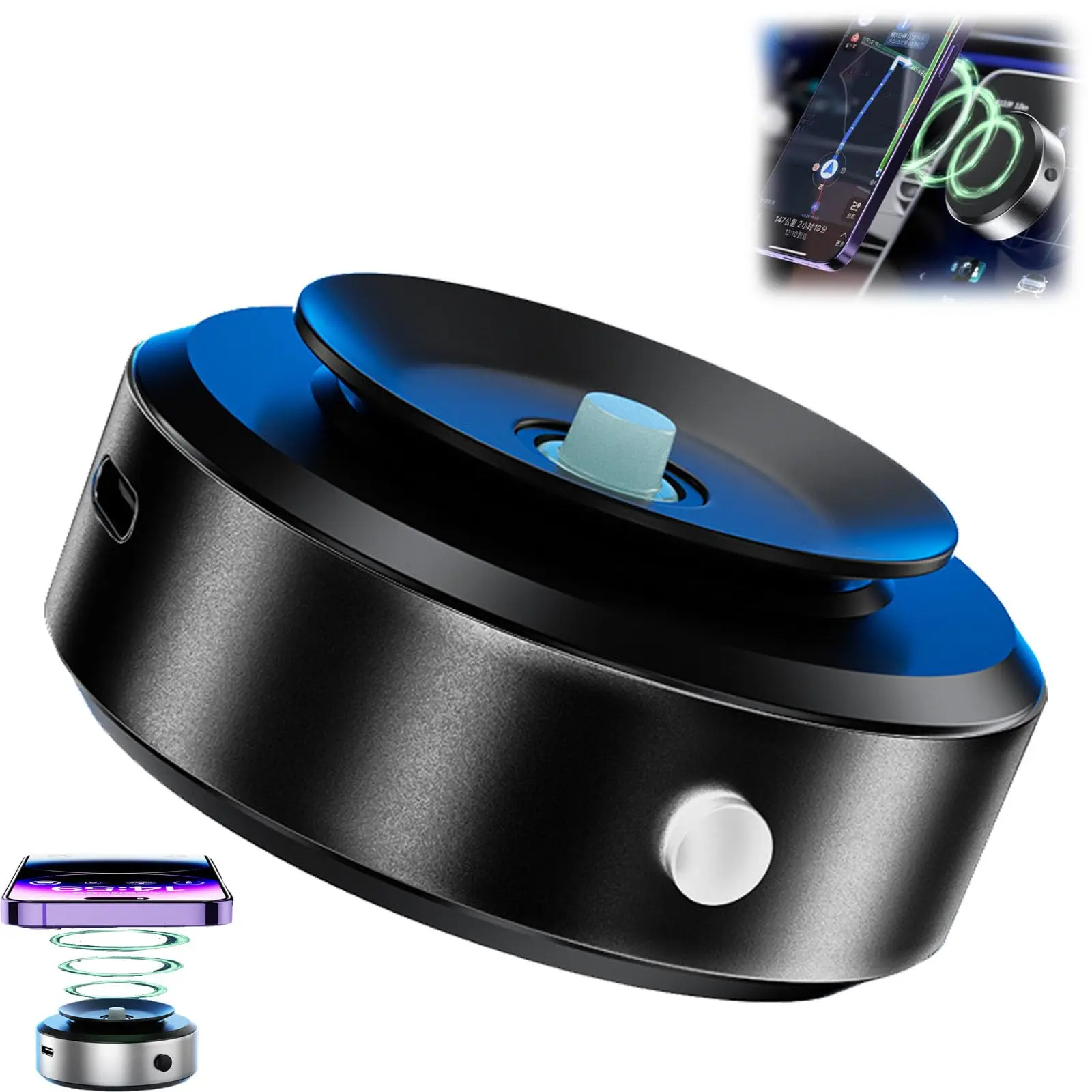 2024 Universal Stable Magnetic Glass Vacuum Adsorption Suction Holder Phone Holder Vacuum Mobile Holder Car Accessories