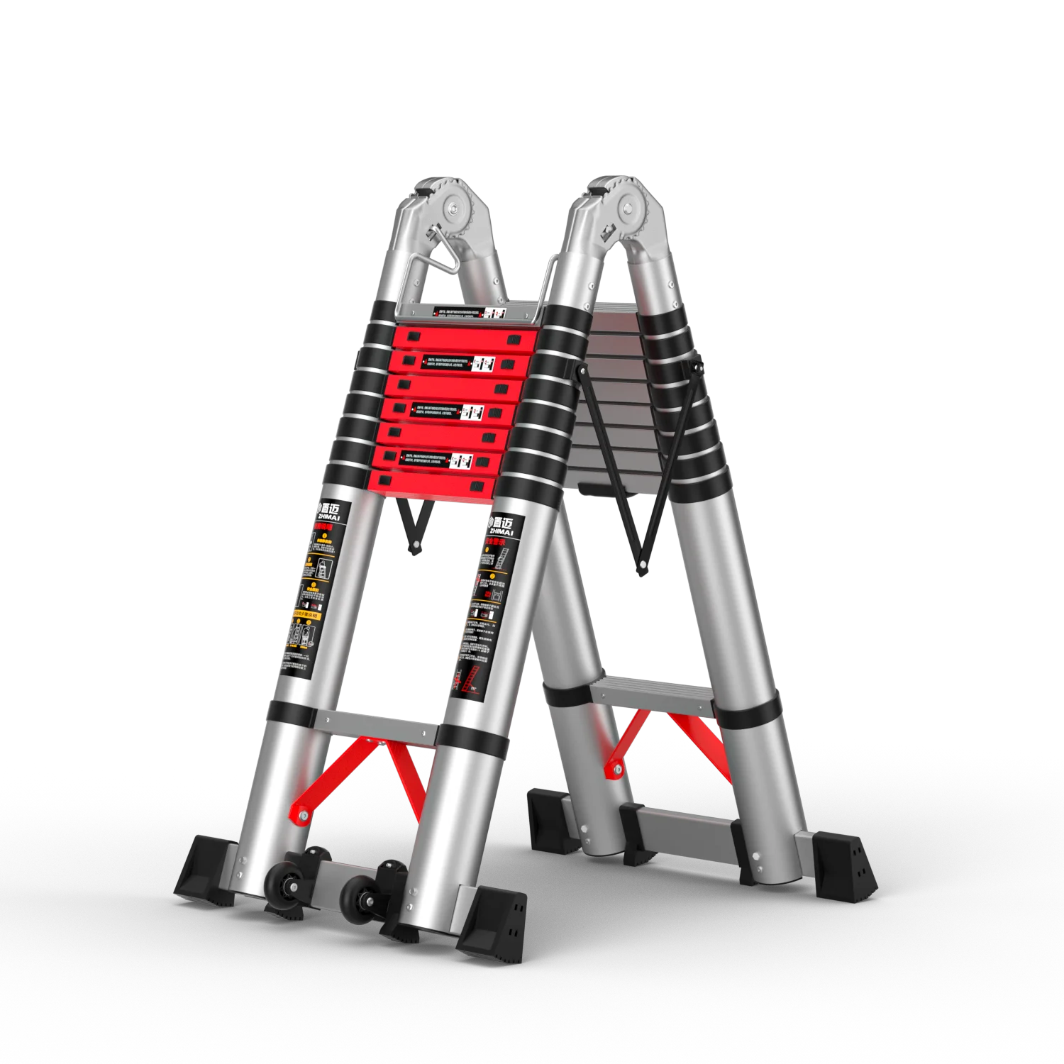 Высокое качество 12.5FT по индивидуальному заказу 3,8 алюминиевая прутковая заготовка шкива синхронизации: телескопическая лестница