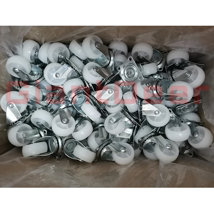 Top Quality 25mm 32 mm 40mm 50mm 65 mm 75 mm Swivel White PP Caster Wheel PP For Furniture