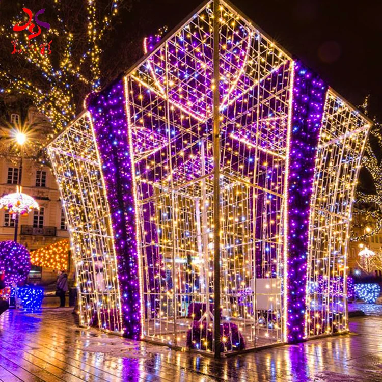20 Years Manufacturer high quality outdoor decor 3D motif gift box lights