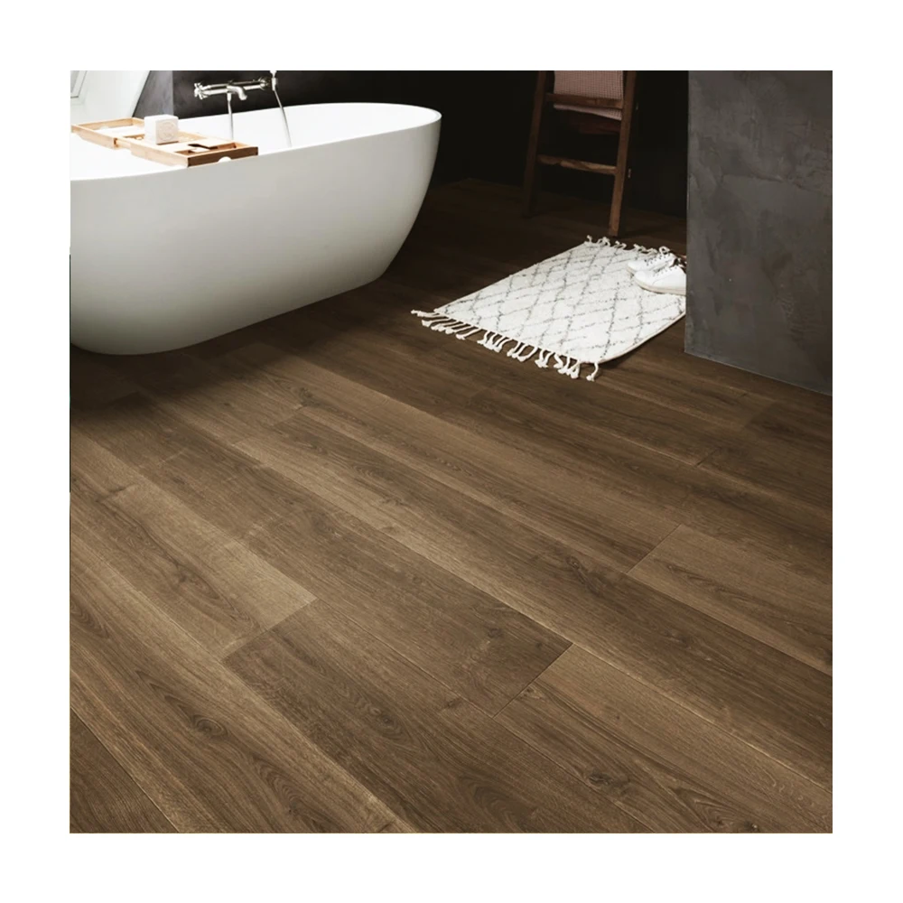 Dark brown long wide plank engineered wood flooring 14mm