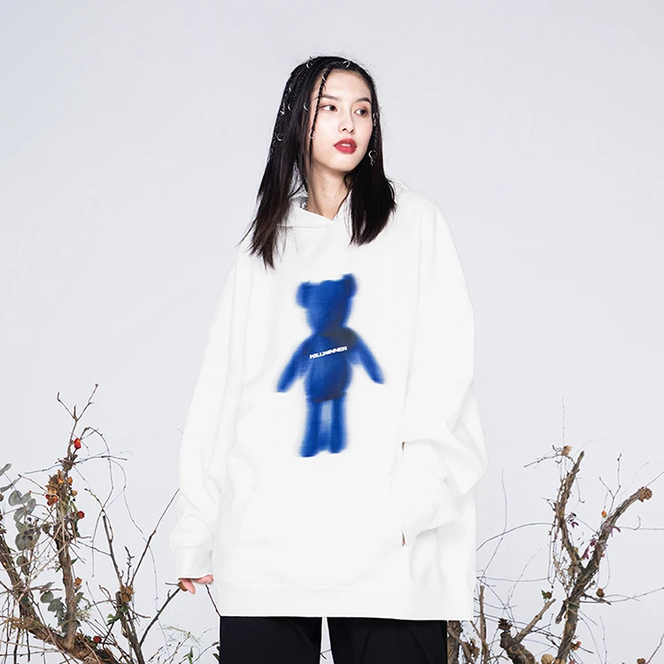 Killwinner dropshipping custom anime print unisex hooded sweatshirt black heavy cotton high quality oversized men hoodie