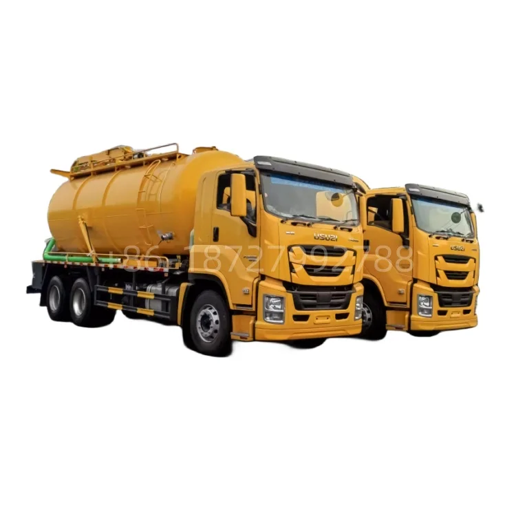 Japan 1SUZU New Septic Tank Sewer Suction Truck 6x4 300hp 20tons 22tons 1SUZU Vacuum Sewage Suction Truck