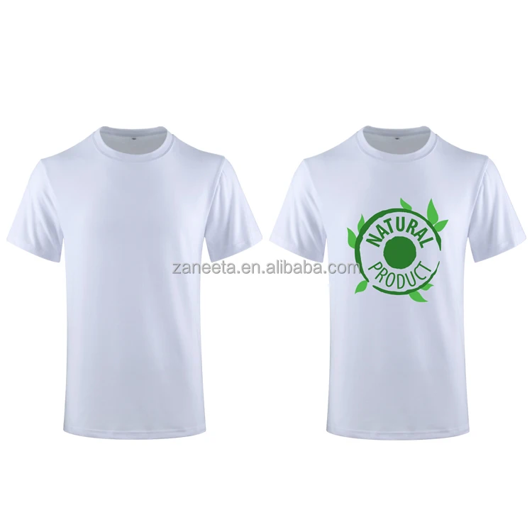 Sublimation Printing Blank O-Neck White Polyester Cotton Feeling T-shirt