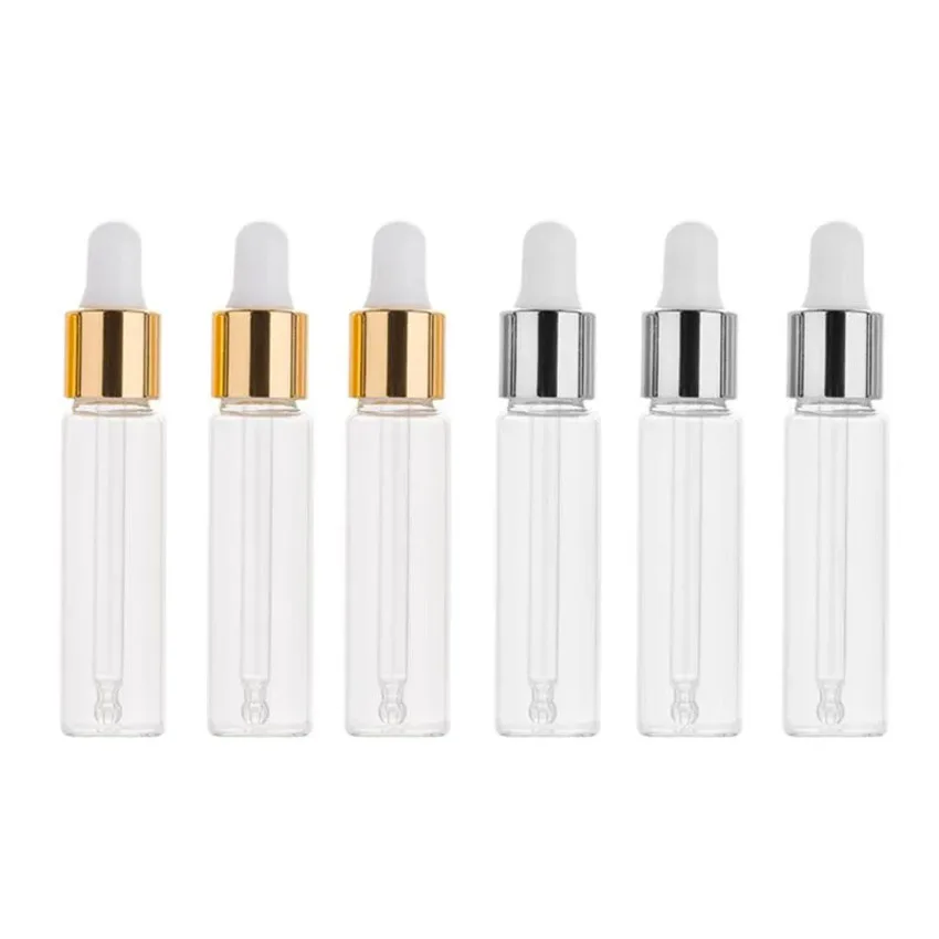 1ml Dropper Pipette 1cc Vial Essential Oil Perfume Liquid Bottle 1Ml Glass Vials metal push Botton dropper crimp pump