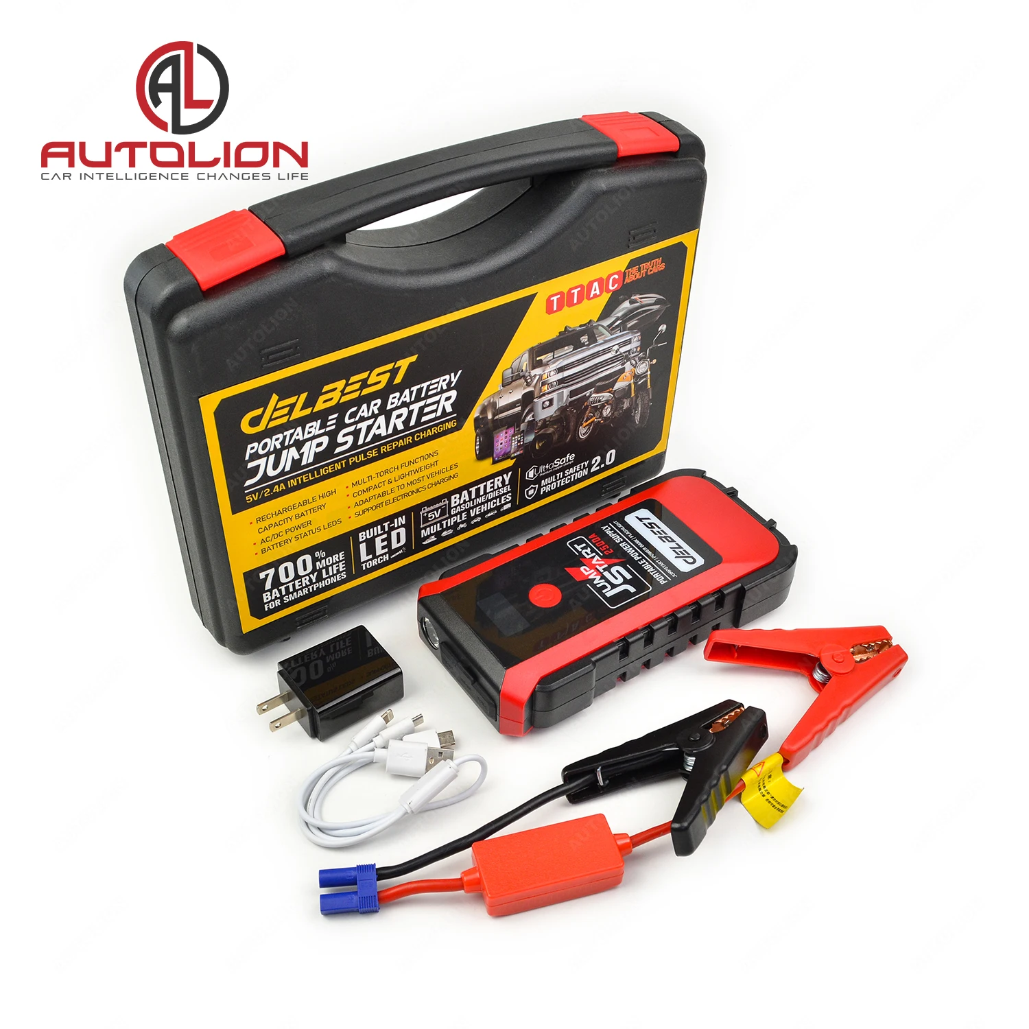 DELBEST Hot Product Battery capacity 16800mAh With 12V Car Jump Starter Tool Set Suitable for Use in Low Temperature Environment