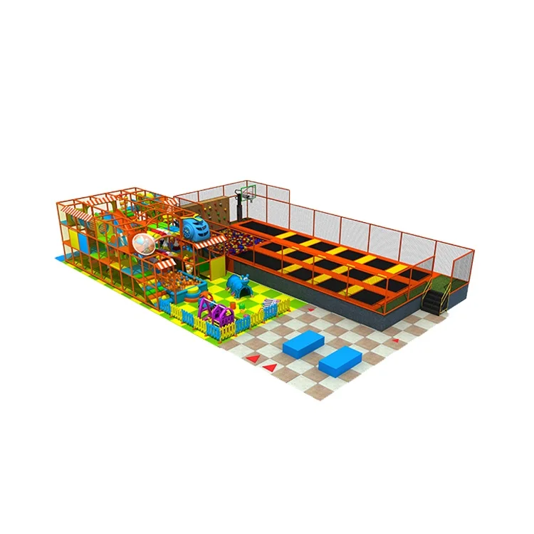 Customized Design Indoor Soft Play Children Indoor Play Center with Trampoline For Sale