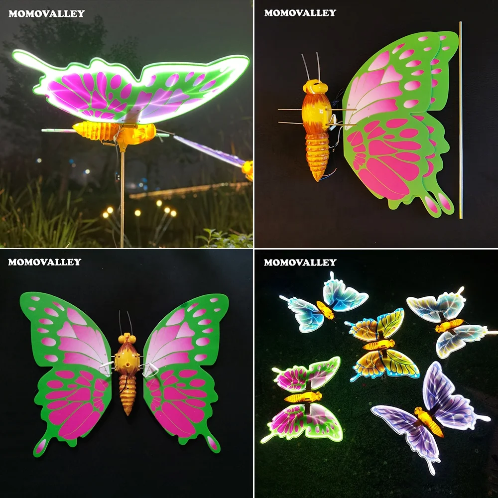 Momovalley Illuminate Outdoor 3d Dynamic Led butterfly Decor with Colorful Lights Ideal for Weddings Parties Special Occasions