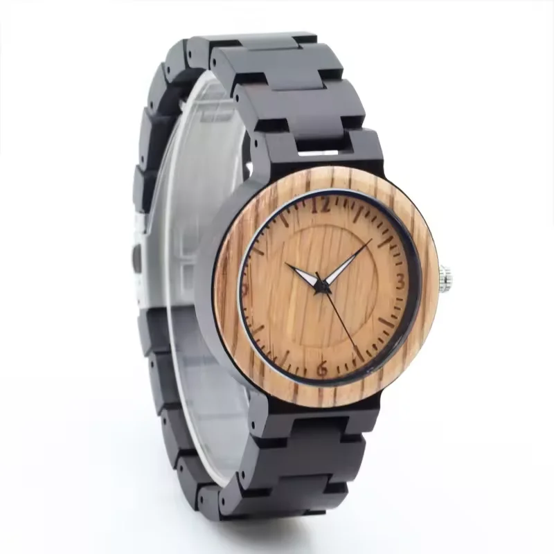 Luxury engraving hour markers watches with wood custom your logo engraved watches private logo watch