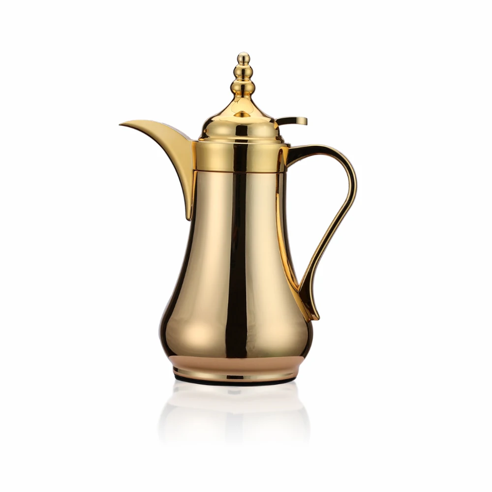 Новое поступление Арабская Серебряная Золотая цветная двойная стена нержавеющая Изолированная 750 мл вакуумная колба даллах горшок