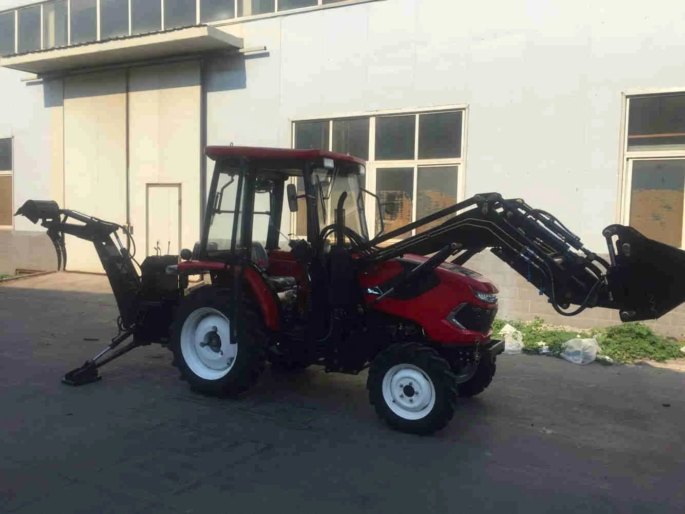 Big discount! farm tractor implements and attachments mini 25hp 30hp 4x4 tractor with front loading and back hoe digger for sale