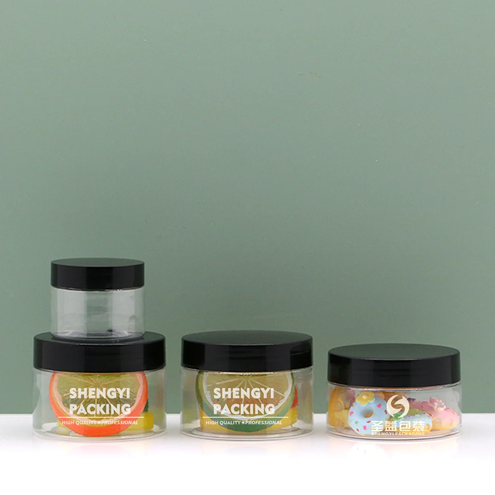 100 250 300 350 500 600 800 1000 ml PET PCR PLA RPET plastic cookies jar plastic jars for food packaging plastic candy jar