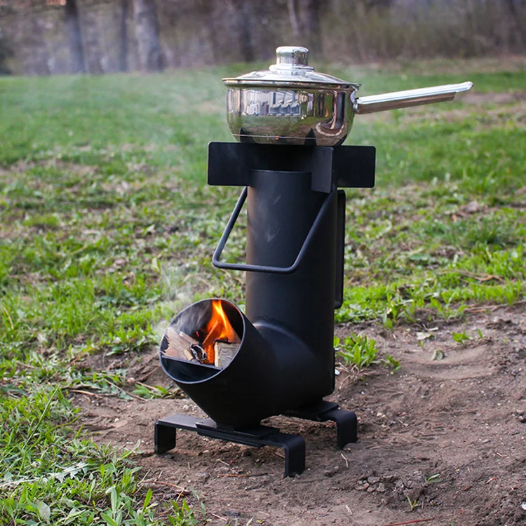 Wood Burning Stainless Steel Wood Camping Stove Portable Pocket Stoves Outdoor Collapsible Rocket Stove