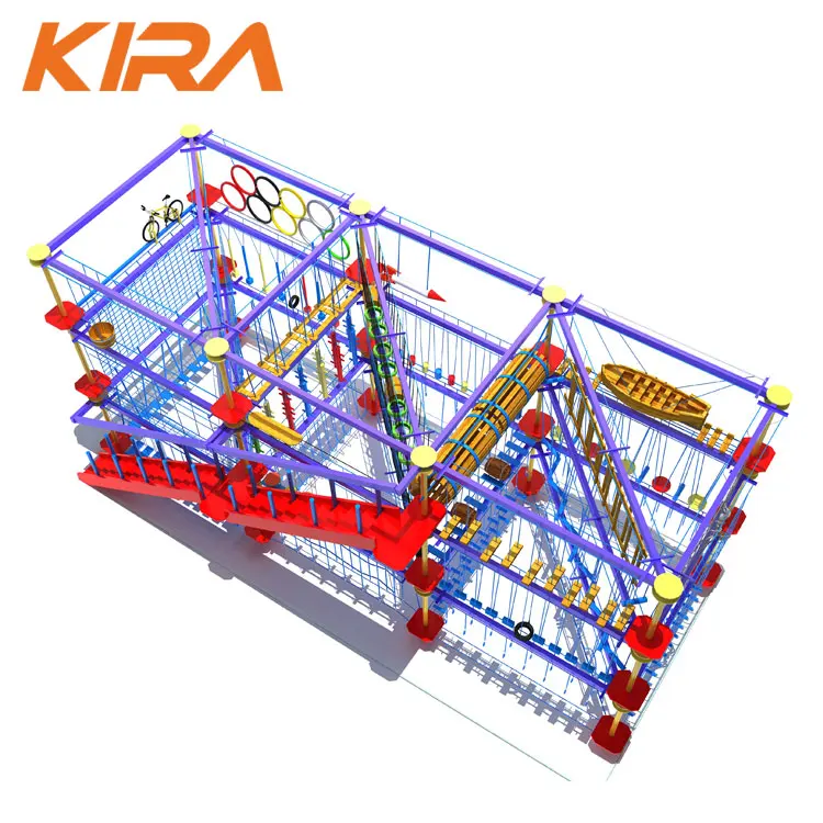 Adventure Park Manufacturer Customized Indoor Playground Equipment With Ropes Course,Trampoline Park,Climbing Facility