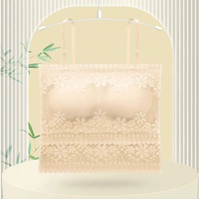 Summer thin lace camisole inner tube top bottom breathable vest student beautiful back wrapped chest anti-slip bra female