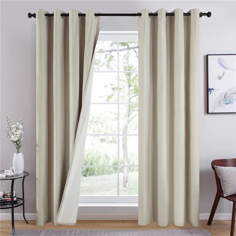 Modern simple curtain 100% white blackout curtains for living room curtain ready to ship