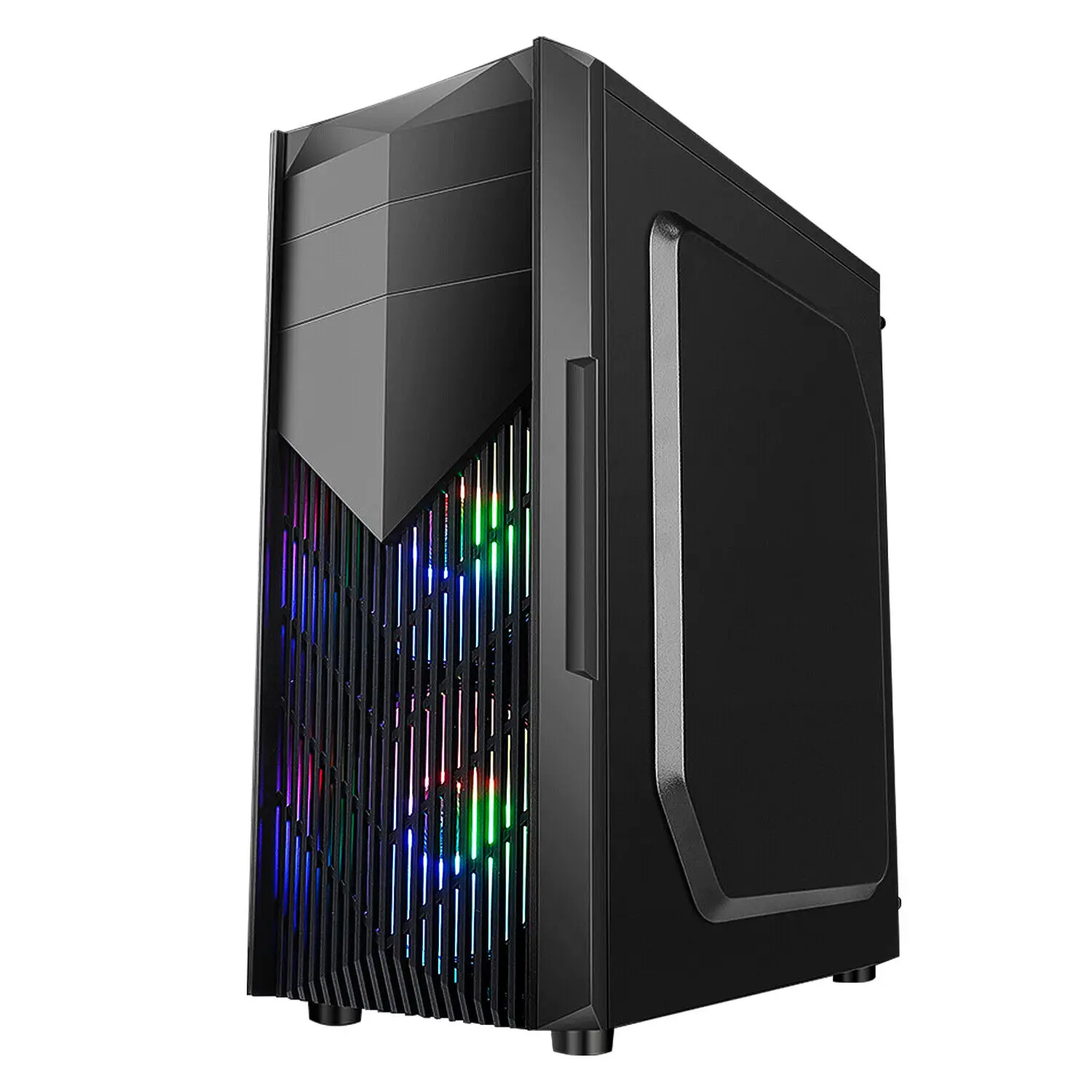 Игровой чехол для компьютера ATX/MATX/ITX Mid-Tower PC из закаленного стекла, черные/RGB-вентиляторы, HD USB3.0, корпус и башни для компьютера из закаленного стекла