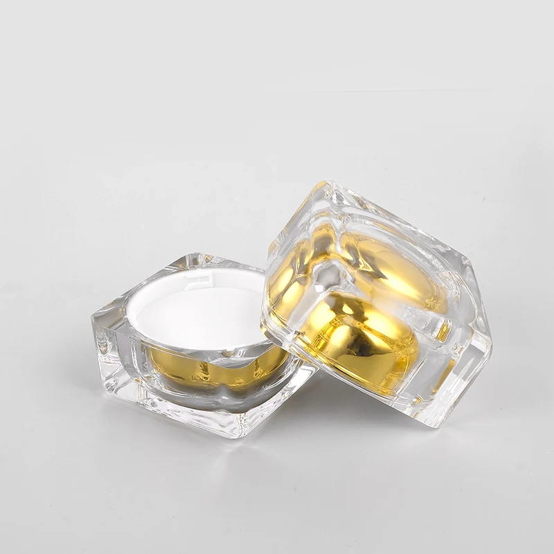 5g Empty Square Acrylic Mini Sample Crystal Jars Plastic Diamond Pot Kosmetik Eyeliner Jar