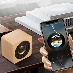 HANMOSS Wood Square Speakers Portable Mini Speaker Square Audio Box For Pc Phone Home