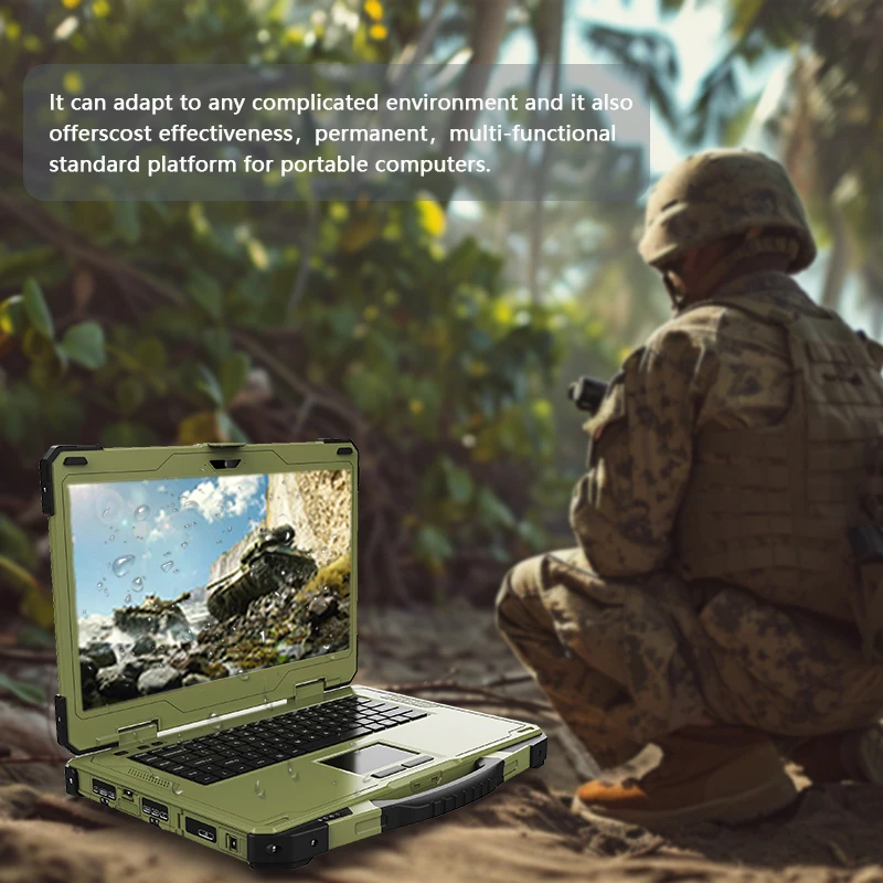 15.6' TFT LCD support Intel Core I7-11390H, I5-11320H, I7-6600U built-in 11.1V OUT battery upward portable industrial computer