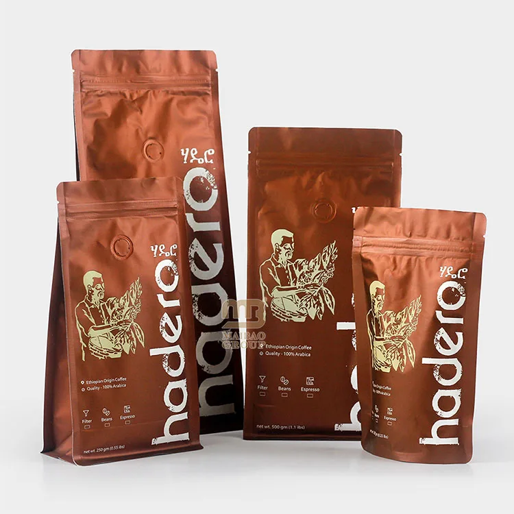 Biodegradable Matte White 100G 250G 500G 1 2 5 10 Kg Resealable Ziplock Mylar Stand Up Pouch Espresso Roasted Coffee Bean Bags