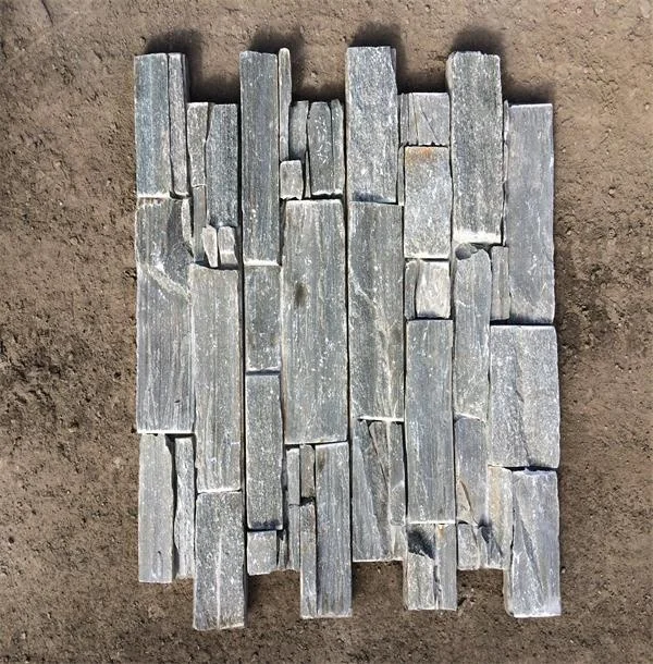 
Wholesale Chinese Natural Stone S shape Grey Slate Stone Wall Cladding 610x152mm 