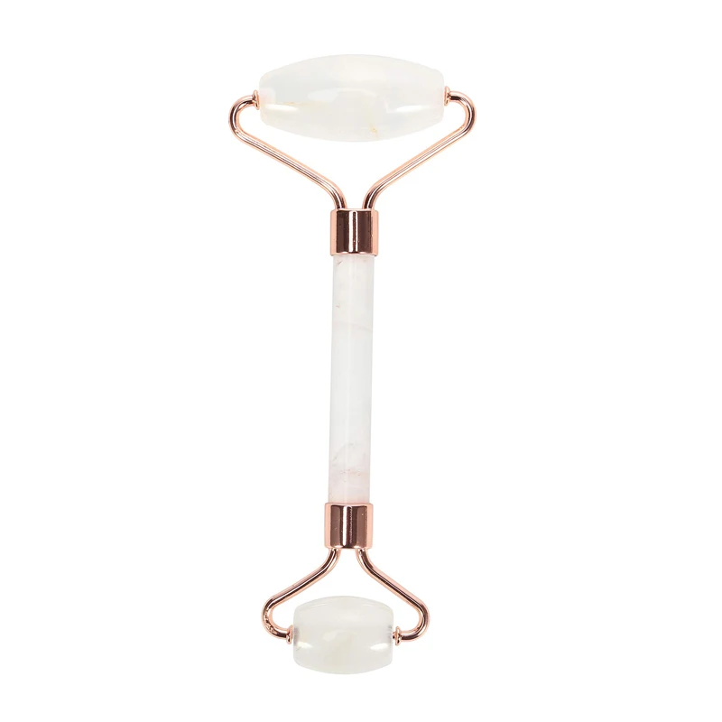 new valentines gift for girl glass handle yellow emerald quartz jade roller with new metal gold color