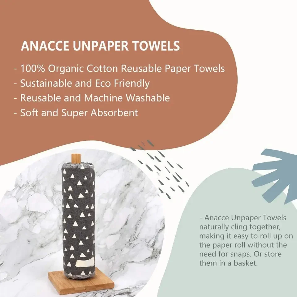 CHENGHE kitchen cleaning cloth bamboo reusable paper towels washable paperless hand towel napkins
