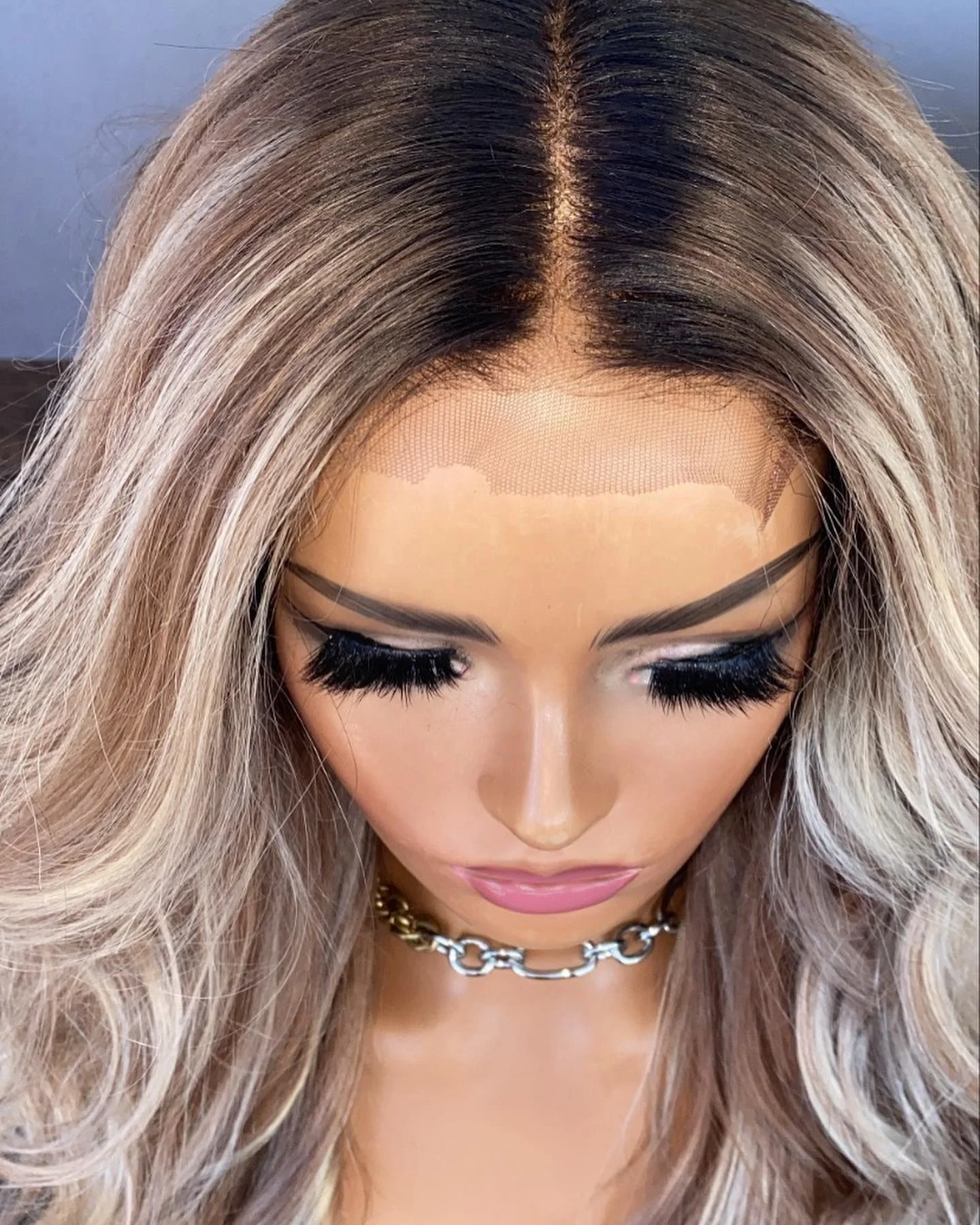 Double Weft Jewish Hair Exotic Wave Blonde Brown Highlight Color Cuticle Aligned Human Hair HD Lace Frontal Wigs