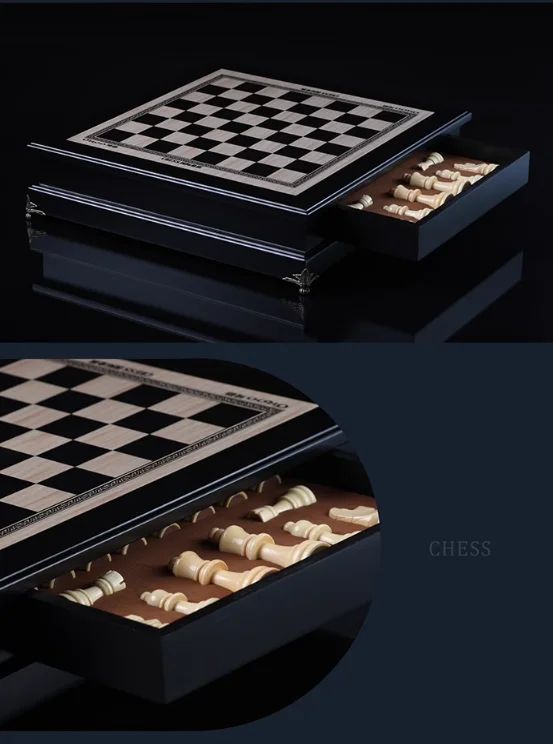 High-grade chess wooden ornaments adult children students puzzle chess