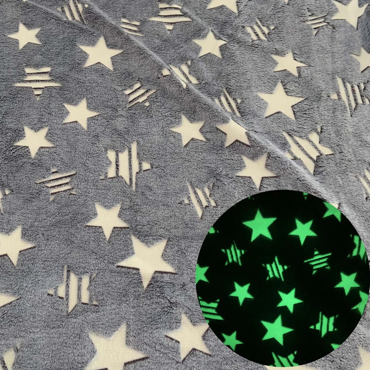New popular star coral fleece fluorescent blanket fabric flannel home textile fabric