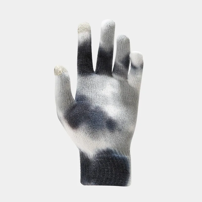 Amazon 2022 new adults  winter  Knitted Cotton Yarn beanie hat and Scarf Set Tie Dye Skull Cap Knitted Yarn scarf mittens set