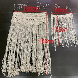 Wedding Scene Props Woven Curtain Tassel Cotton Rope Wall Decor Tapestry Macrame Wall Hanging Curtains