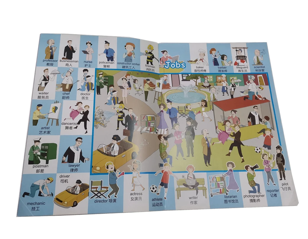 Bilingual word audio books situation teaching books for kids with talking pen