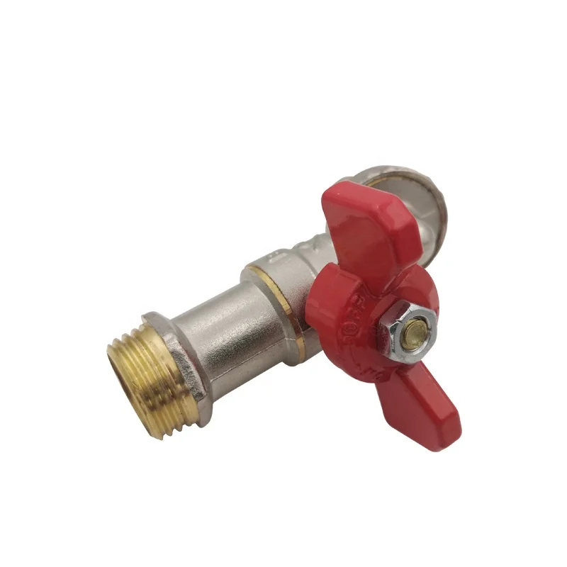 brass outdoor garden hose bibcock with butterfly handle wall mounted basin water tap