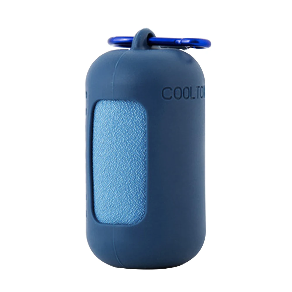 Quick dry travel sport gym magic instant ice microfiber cooling towel with silicone case mini cooling towel