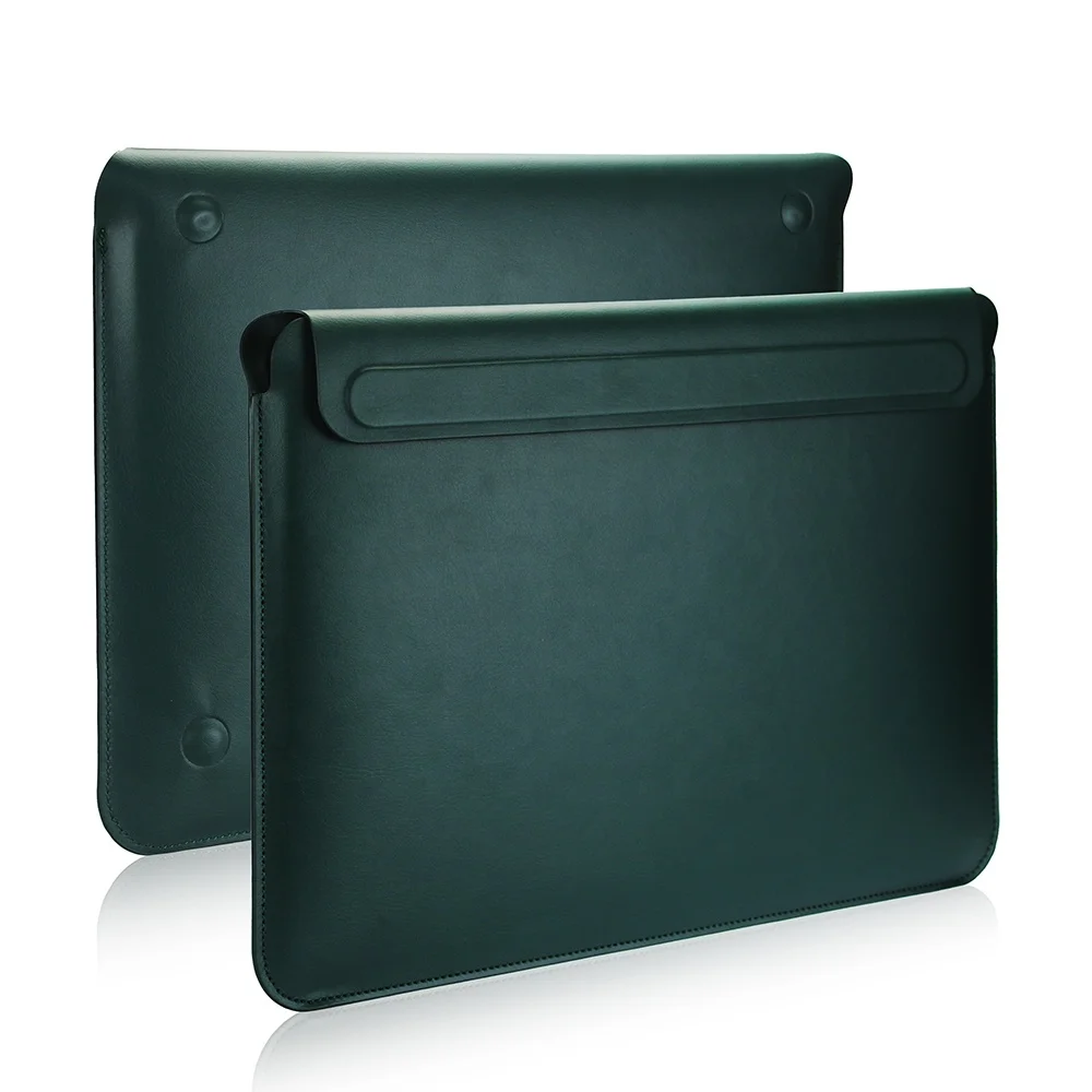 Ultra-slim Magnetic Laptop Sleeve Case for 13/ 14 inch Anti-water Protective PU Leather Laptop Case Bag for Macbook