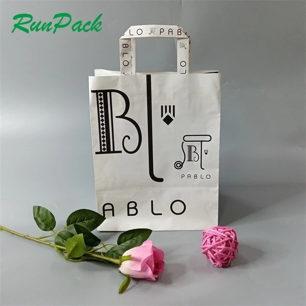 Free Sample Clothing Shoe Shopping Kraft Paper Carrier Sweet Gift Bags with Handles, Takeaway Lunch Bags 100% Recyclable