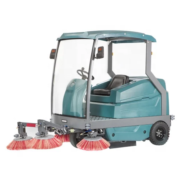 Battery Operated Hard Floor Road Sweeper Manufacture Comfortable cab car cleaning machine dust cleaner road sweeper