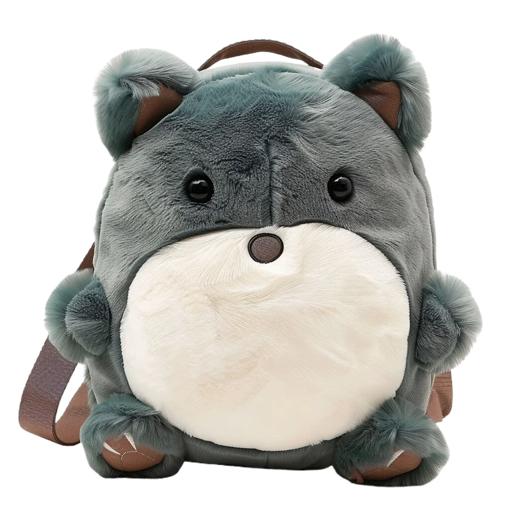 BSCI Factory Custom Cuddly Soft Stuffed Kid Teen Child Bookbag Bear Wild Animal Plush Backpack