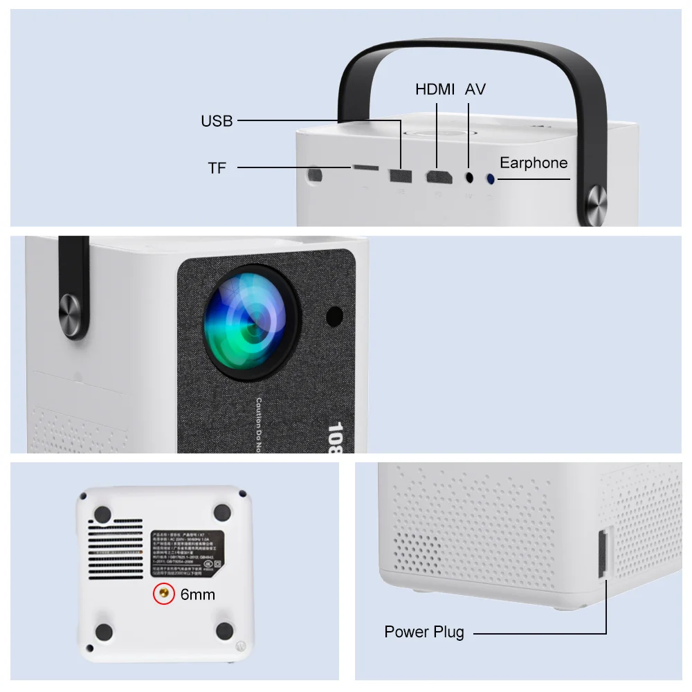 Light Unicorn X7 3D 4K 1080P Wifi Smart Led LCD Android Mobile Portable Pocket Video Mini Projector For Outdoor