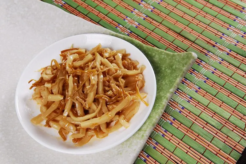 Meisei Menma Pre-packaged Vegetarian Striped Flavored Seasoned Sliced Bamboo Shoot Tips For Salad Soup